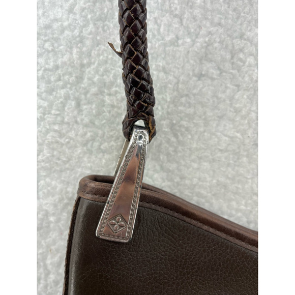 Brighton Womens Gina Hobo Satchel Handbag Brown Crocodile Embossed Snap Pocket S - Picture 9 of 11